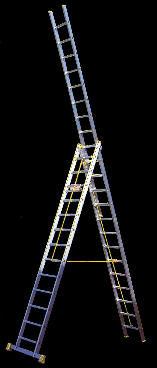GÜNZBURGER Échelle double aluminium pour escaliers avec 4 pieds  téléscopiques 33510 - Echelles Andre